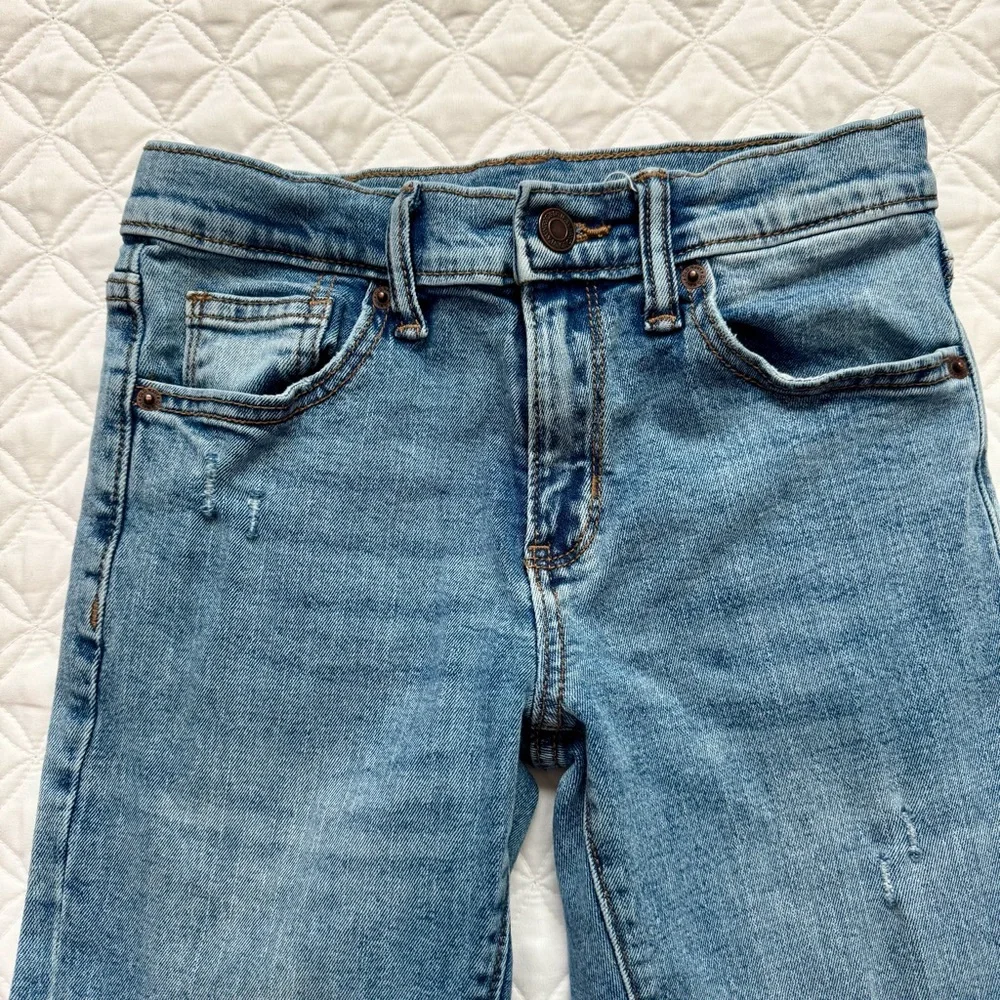 Old Navy Boys Blue Denim Jeans Straight Leg Built in Flex Stretch Size 10